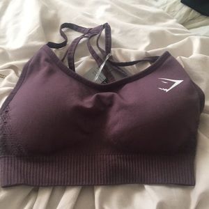 Purple gymshark sports bra